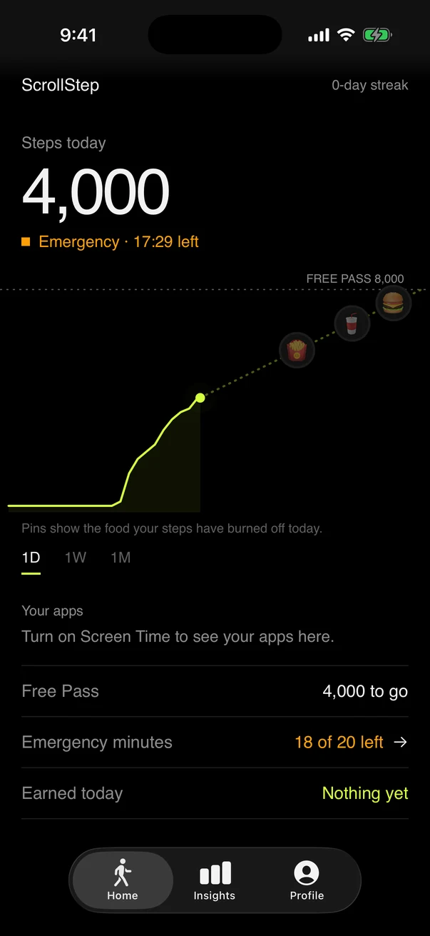 Emergency minutes running on Home
